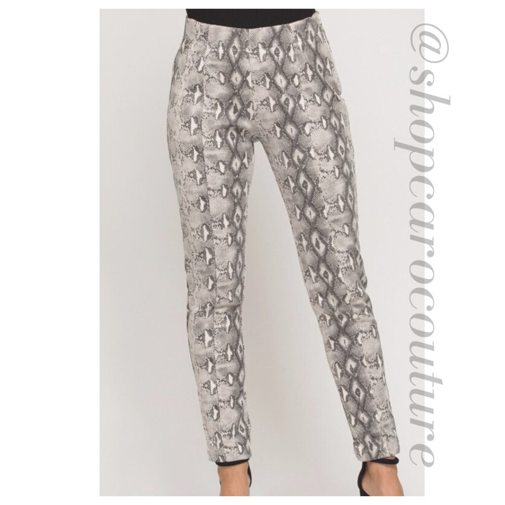 SHE & SKY Snakeskin Faux Suede Pants